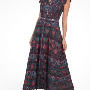 Women’s Dalia Macphee Long Maxi Flutter Sleeve Dress Size M